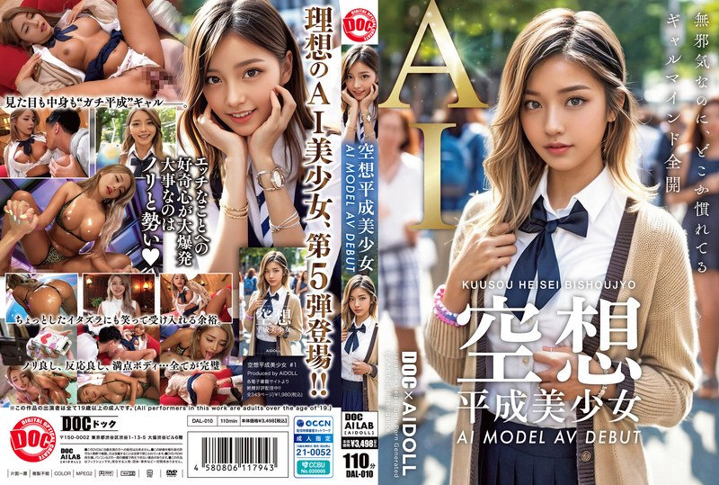 DAL-010 空想平成美少女 AI MODEL AV DEBUT 黒咲華（モザイク除去）